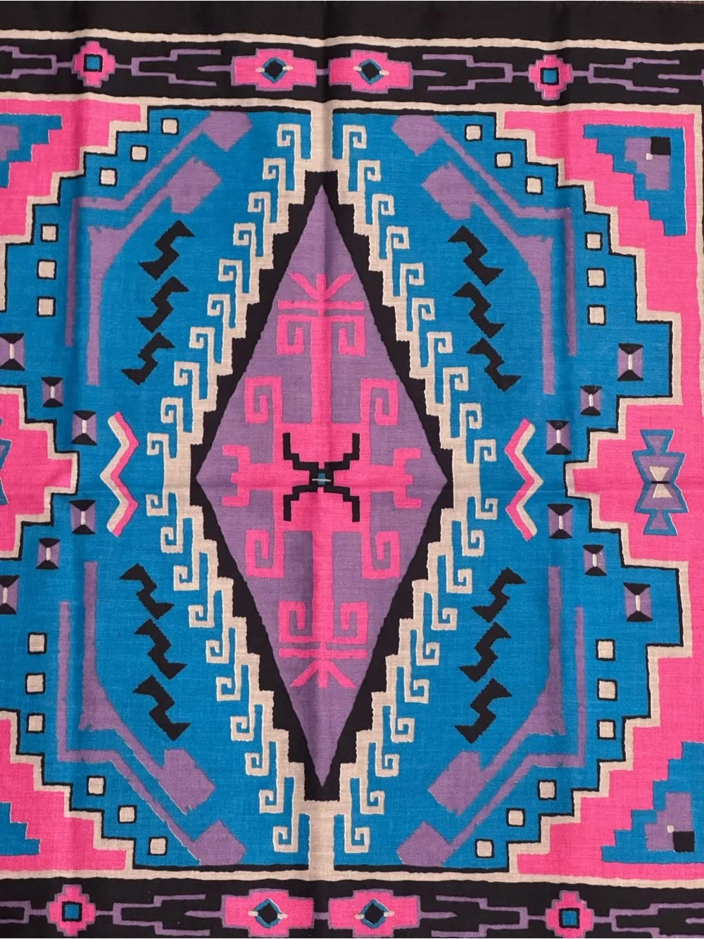 Vintage Wamcraft Southwest Geometric Blue & Pink Bandana